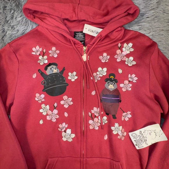 BoxLunch Studio Ghibli My Neighbor Totoro Cherry Blossom Zip Hoodie Women Medium - Picture 2 of 10
